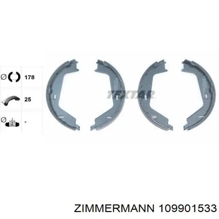 Колодки ручника 109901533 Zimmermann