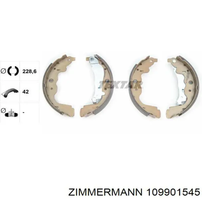 Купити 109901545 Zimmermann Колодки гальмові задні, барабанні