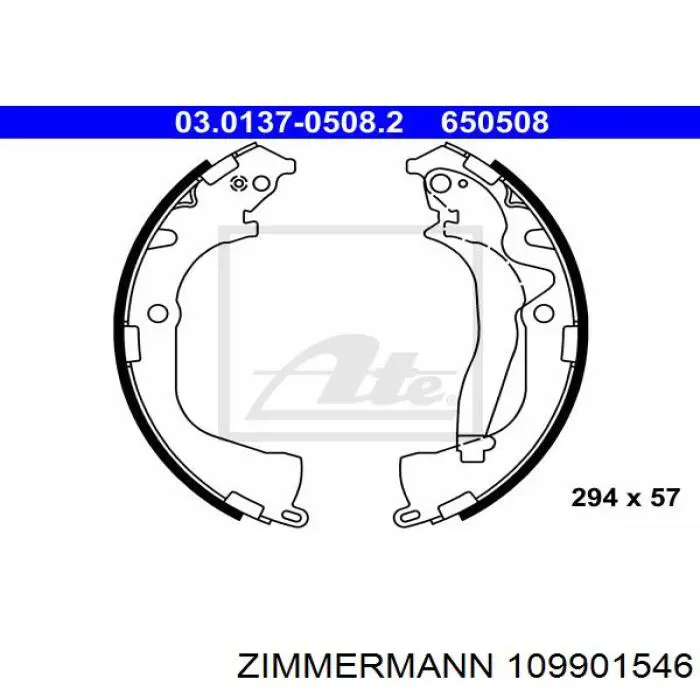 Купити 109901546 Zimmermann Колодки гальмові задні, барабанні