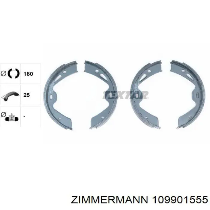 Колодки ручника / стоянкового гальма Zimmermann 109901555 ціна, від 24.52 USD