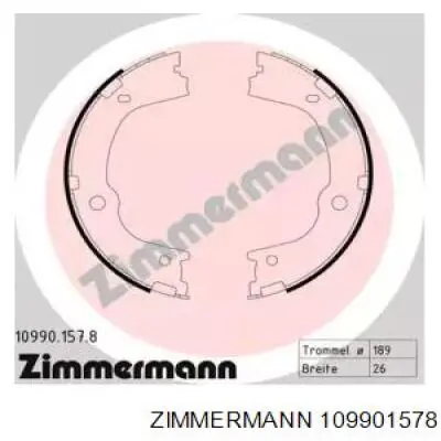 Колодки ручника/стоянкового гальма 109901578 Zimmermann