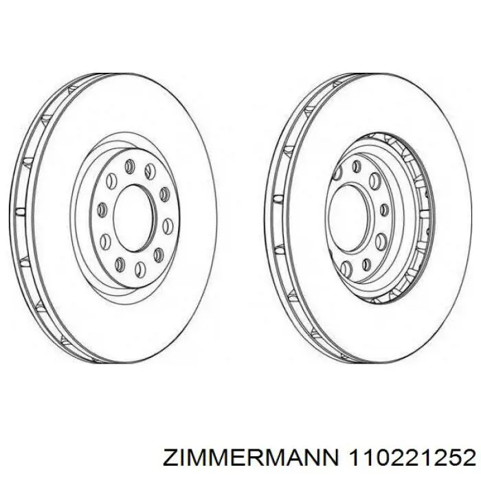 Гальмівні диски передні 110221252 Zimmermann