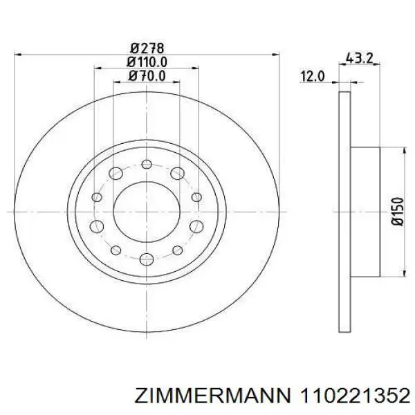 Задні дискові гальма Zimmermann 110221352 ціна, від 32.26 USD