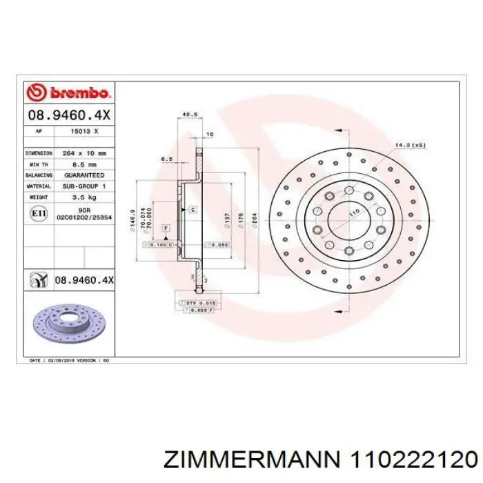 Гальмівні диски 110222120 Zimmermann