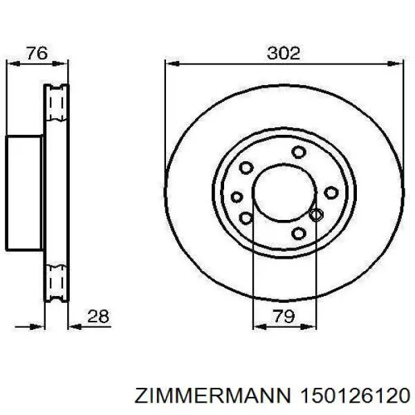 Купити 150126120 Zimmermann Ротор гальмівний