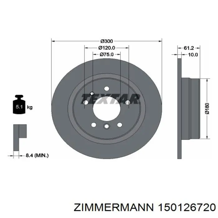 Задні дискові гальма Zimmermann 150126720 ціна, від 35.31 USD