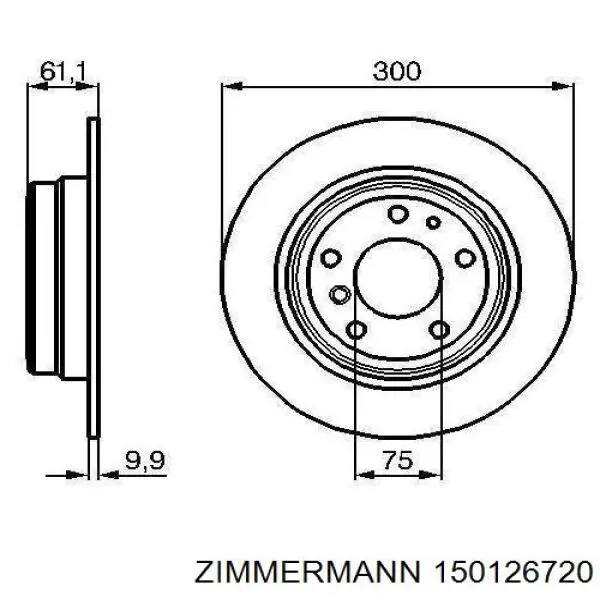 Купити 150126720 Zimmermann Диск заднього гальма