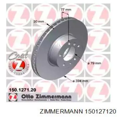 Диск переднього гальма Zimmermann 150127120 ціна, від 67.66 USD