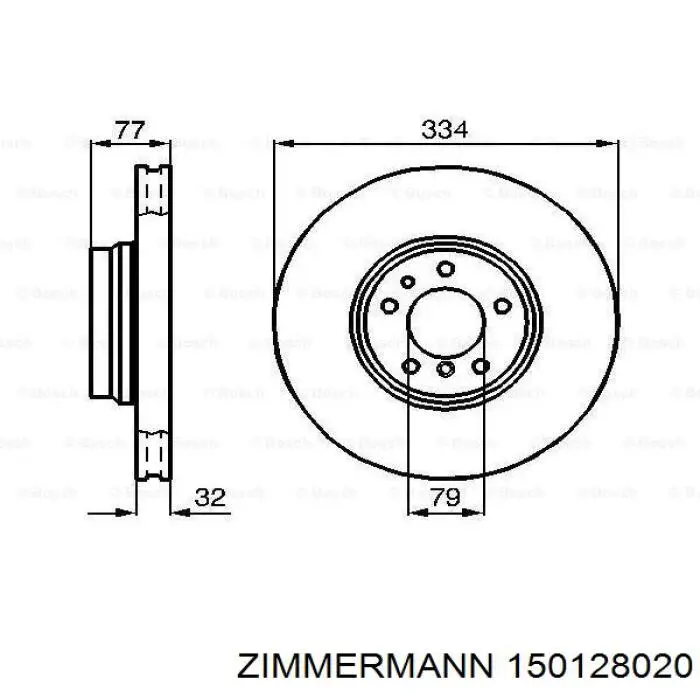 150128020 Zimmermann диск гальмівний передній