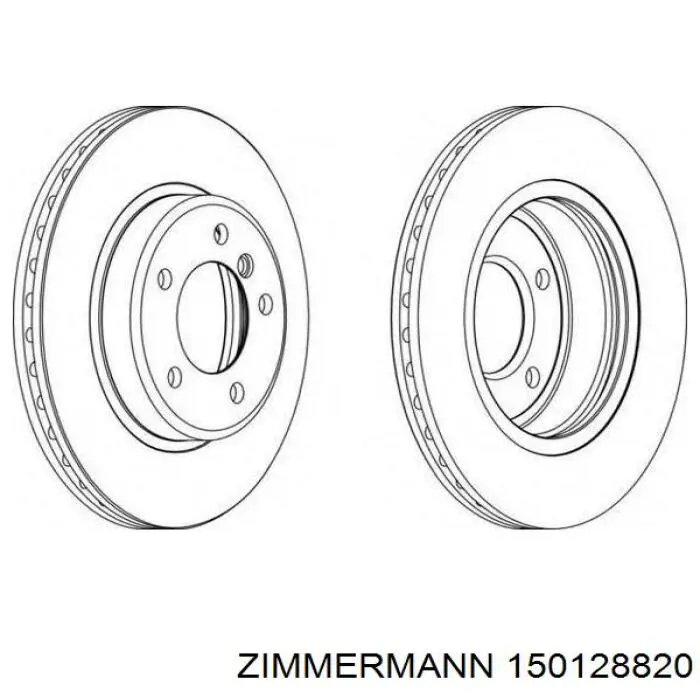 Диск переднього гальма Zimmermann 150128820 ціна, від 46.67 USD