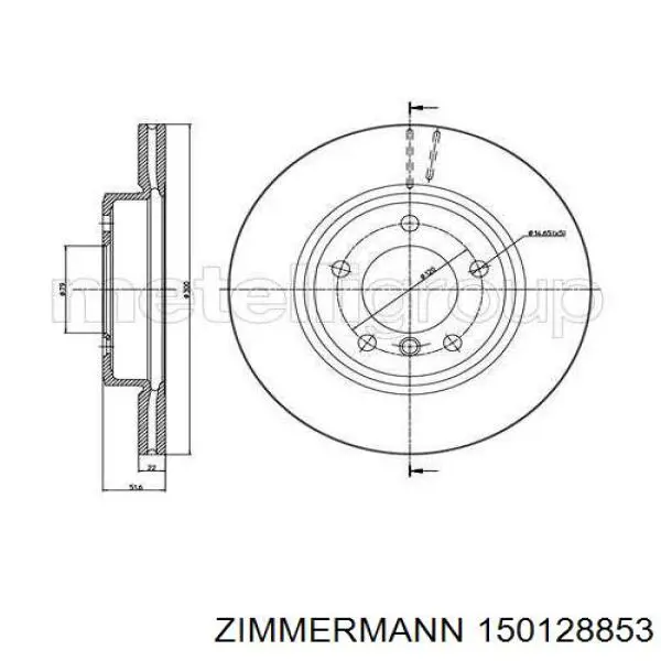 Гальмівні диски передні 150128853 Zimmermann