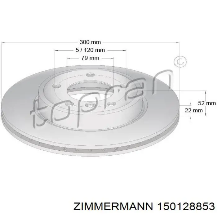 150128853 Zimmermann Гальмо дискове переднє