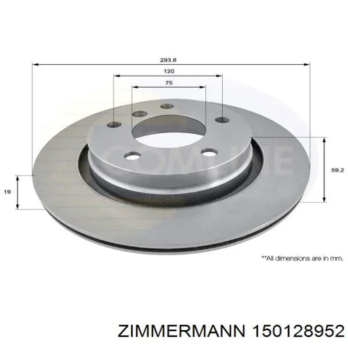 150128952 Zimmermann диск гальмівний задній