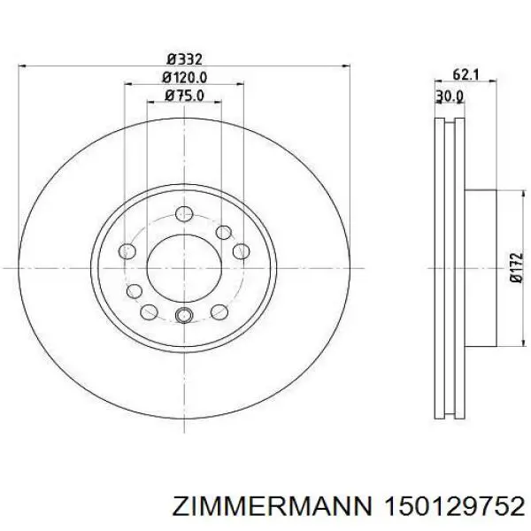 Купити 150129752 Zimmermann Ротор гальмівний