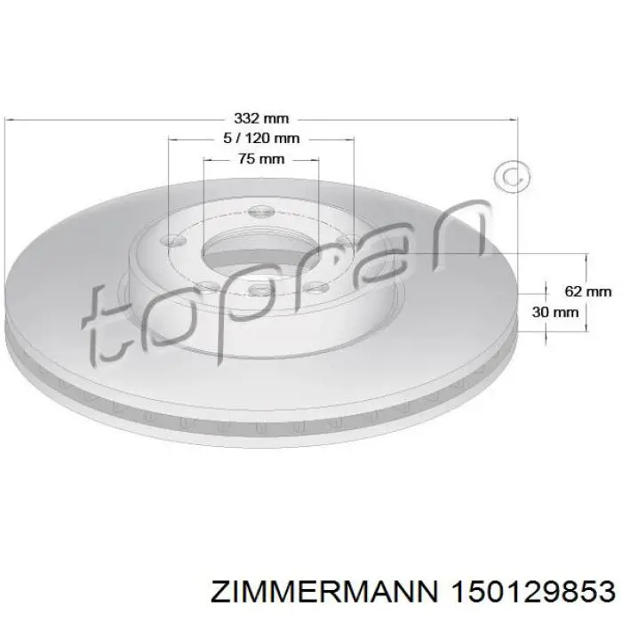 150129853 Zimmermann Гальмо дискове переднє