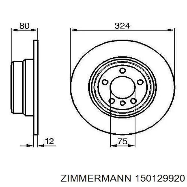 Купити 150129920 Zimmermann Диск заднього гальма