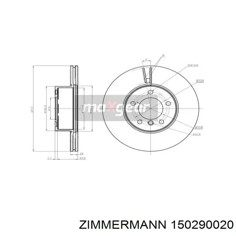 150290020 Zimmermann Гальмо дискове переднє