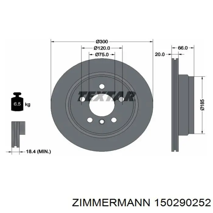 Задні дискові гальма Zimmermann 150290252 ціна, від 72.25 USD