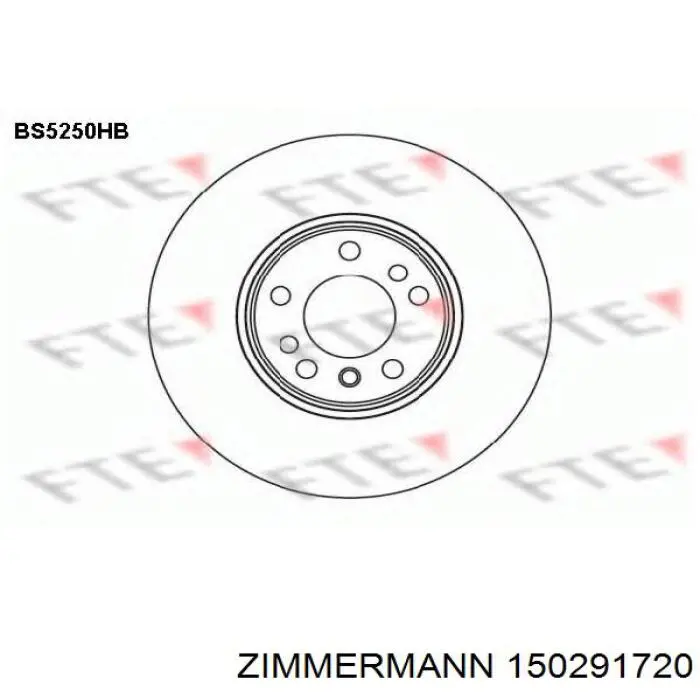 Диск переднього гальма Zimmermann 150291720 ціна, від 165.58 USD