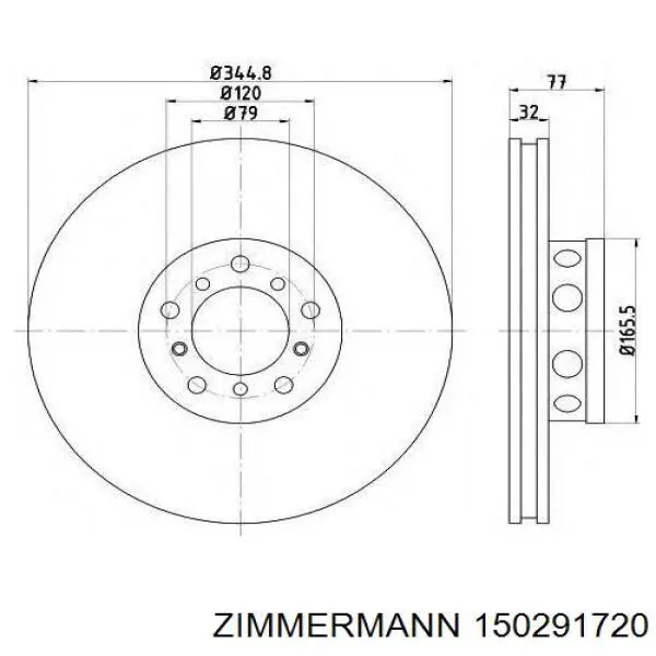 Купити 150291720 Zimmermann Ротор гальмівний