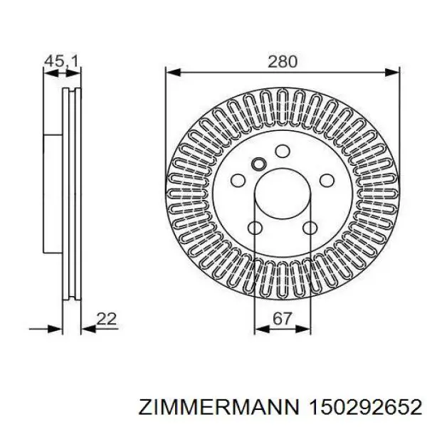 Купити 150292652 Zimmermann Ротор гальмівний