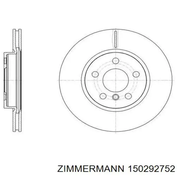 Диск гальмівний передній Zimmermann 150292752