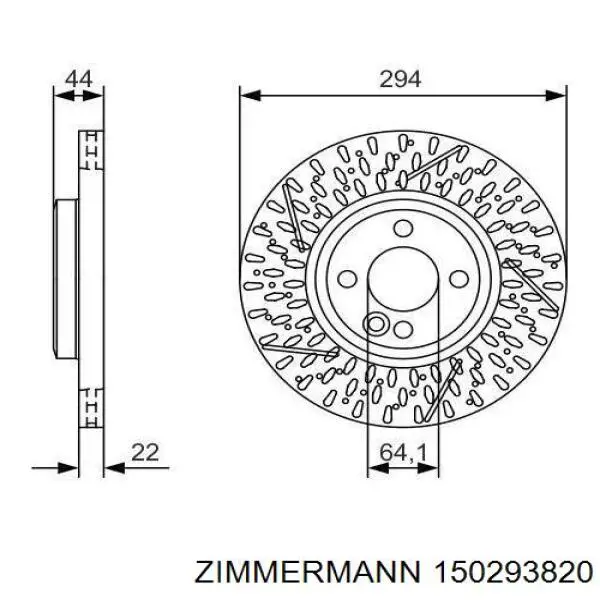 Диск переднього гальма Zimmermann 150293820 ціна, від 36.41 USD