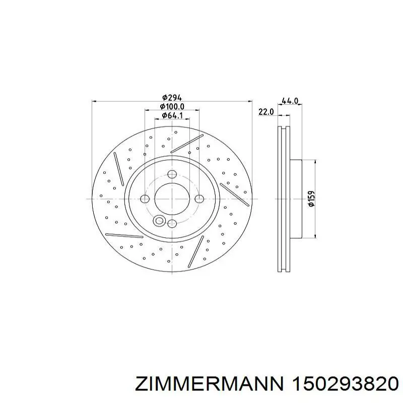 150293820 Zimmermann Гальмо дискове переднє