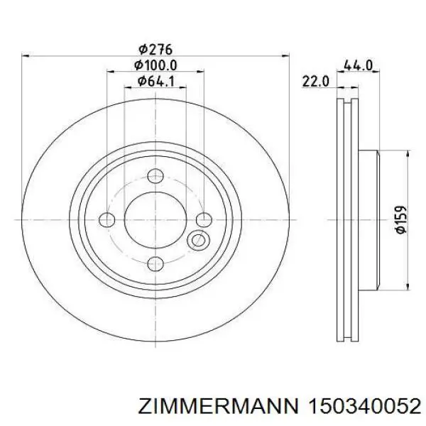 Гальмівні диски передні 150340052 Zimmermann