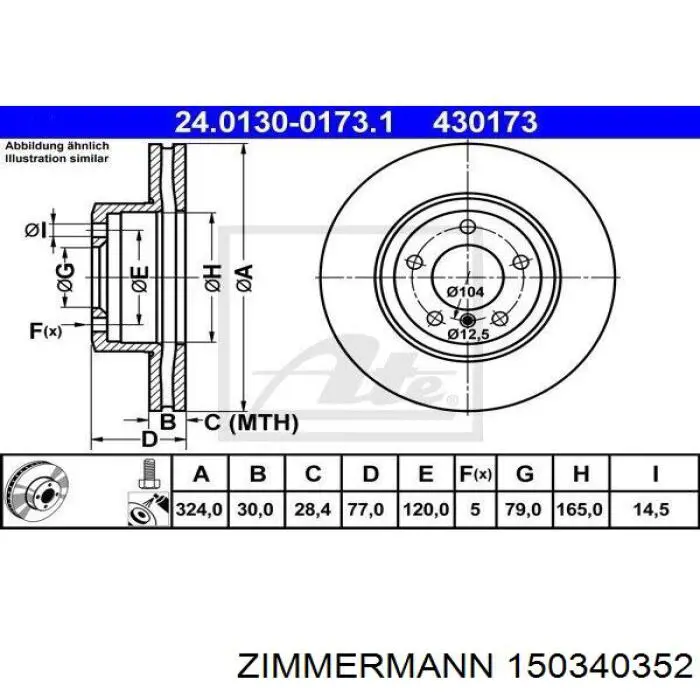 Гальмівні диски передні 150340352 Zimmermann