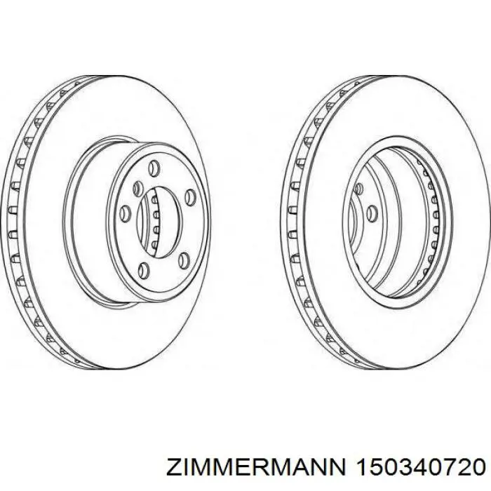 Диск переднього гальма Zimmermann 150340720 ціна, від 67.19 USD