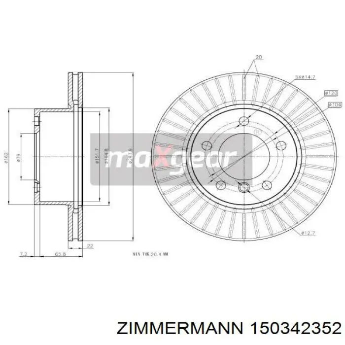 Купити 150342352 Zimmermann Ротор гальмівний