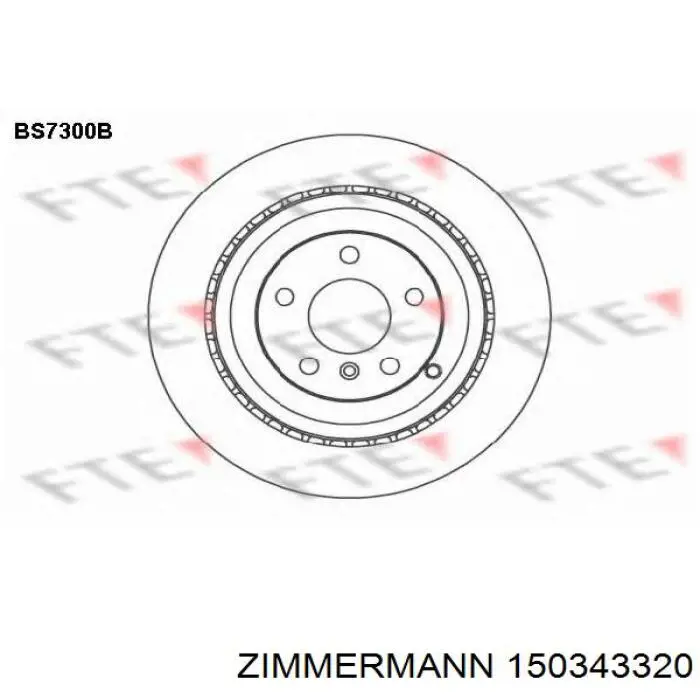 Купити 150343320 Zimmermann Диск заднього гальма