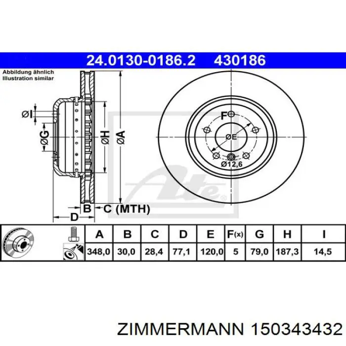 Гальмівні диски передні 150343432 Zimmermann