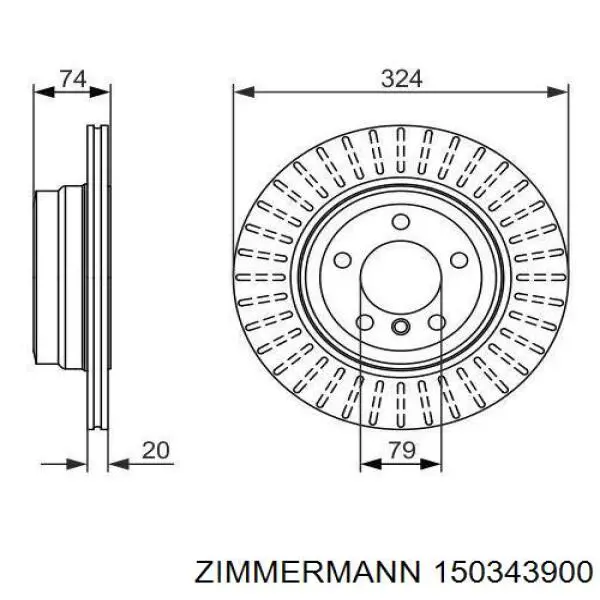 150343900 Zimmermann диск гальмівний задній