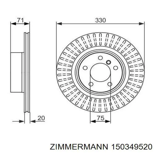 Задні дискові гальма Zimmermann 150349520 ціна, від 65.82 USD
