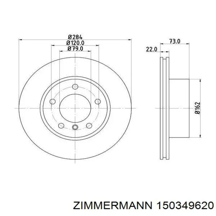 Гальмівні диски передні 150349620 Zimmermann