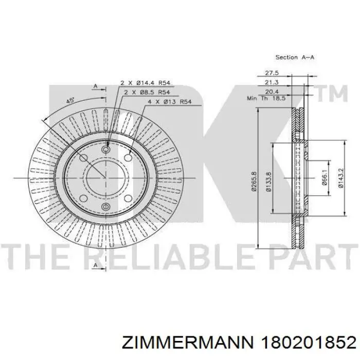 Купити 180201852 Zimmermann Ротор гальмівний