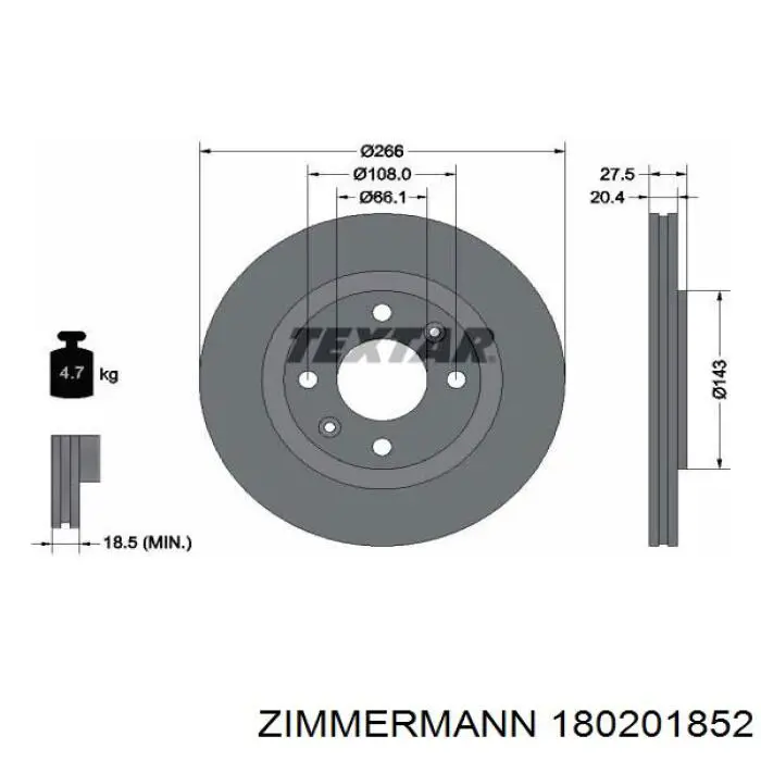 Купити 180201852 Zimmermann Ротор гальмівний