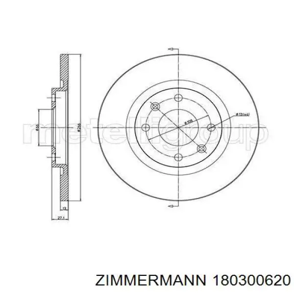 180300620 Zimmermann Гальмо дискове переднє