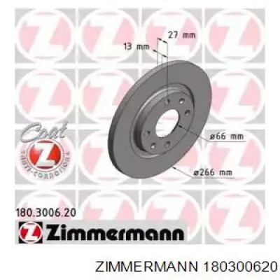 180300620 Zimmermann диск гальмівний передній