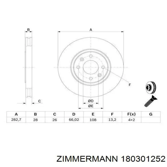 Гальмівні диски передні 180301252 Zimmermann