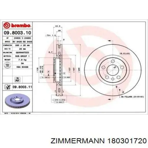 Купити 180301720 Zimmermann Ротор гальмівний