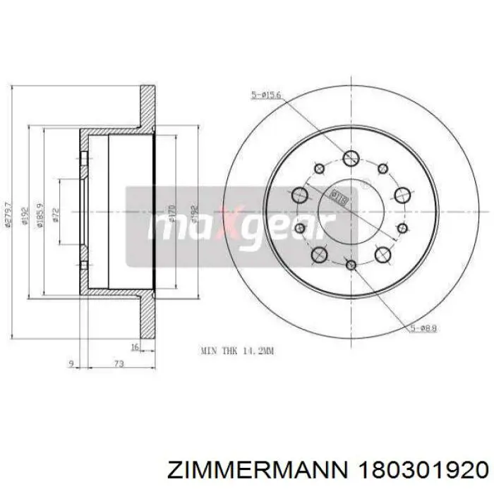 Гальмівні диски 180301920 Zimmermann