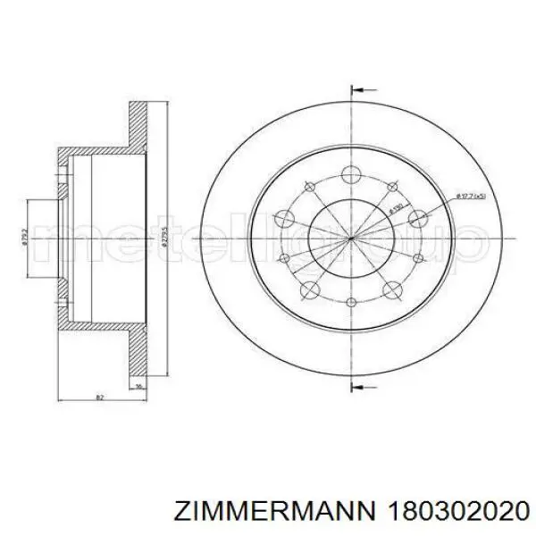 180302020 Zimmermann диск гальмівний задній
