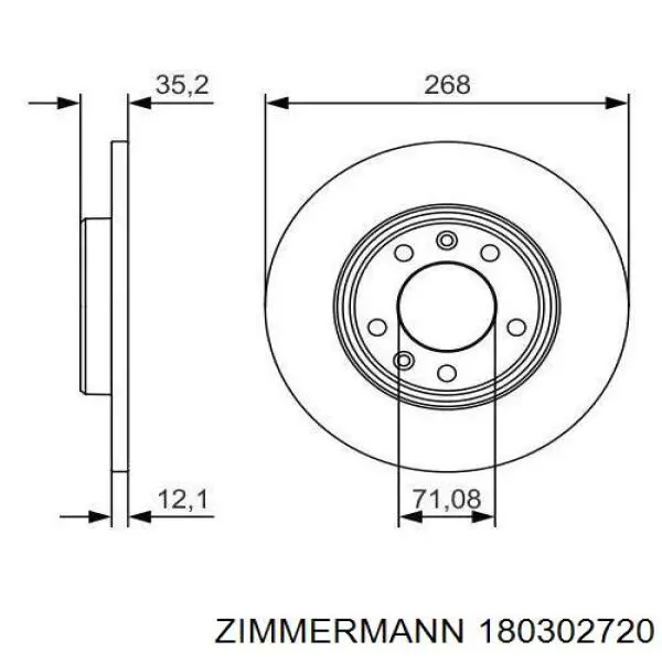 Купити 180302720 Zimmermann Диск заднього гальма