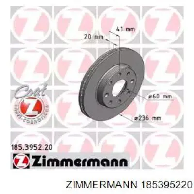Диск переднього гальма Zimmermann 185395220 ціна, від 23.44 USD