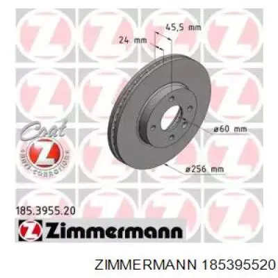 Диск переднього гальма Zimmermann 185395520 ціна, від 33.17 USD