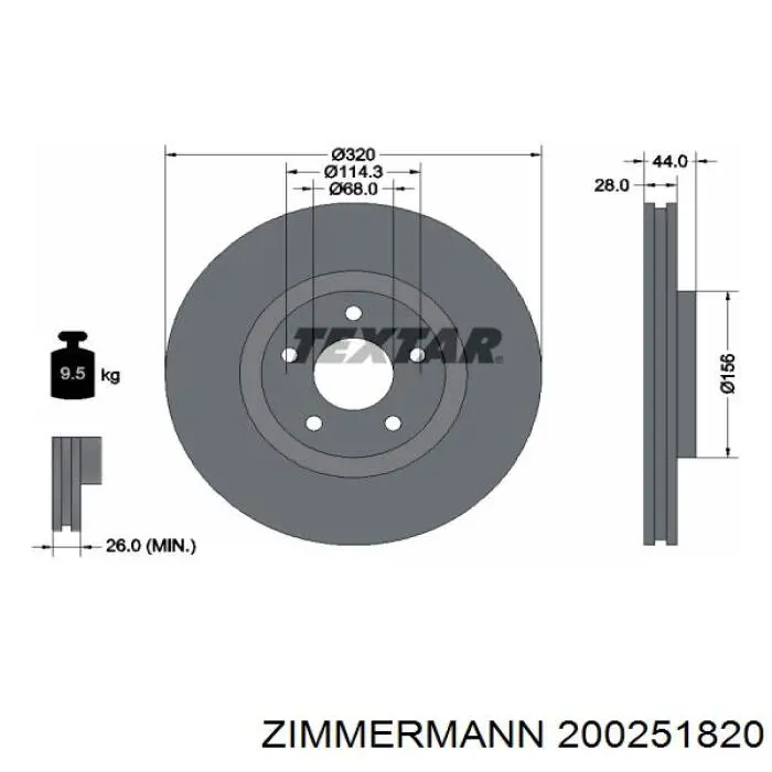 Купити 200251820 Zimmermann Ротор гальмівний