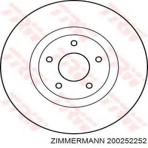 Диск гальмівний передній Zimmermann 200252252